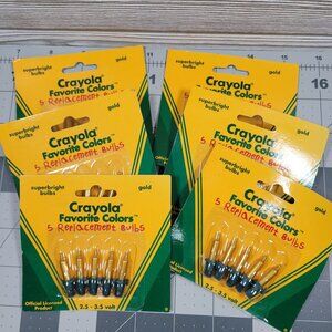 6 Crayola Favorite‎ Colors Superbright 5 Replacement Bulbs Gold Mini Lights 1996